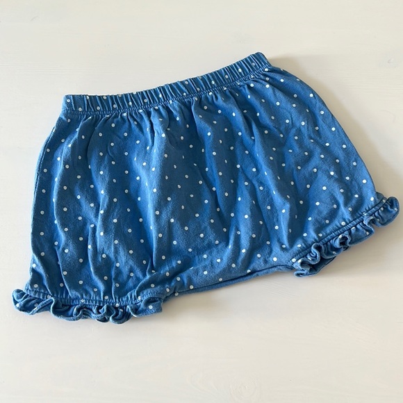Baby Boden Other - Baby Boden baby girl blue and white polka dot ruffle shorts size 2-3Y